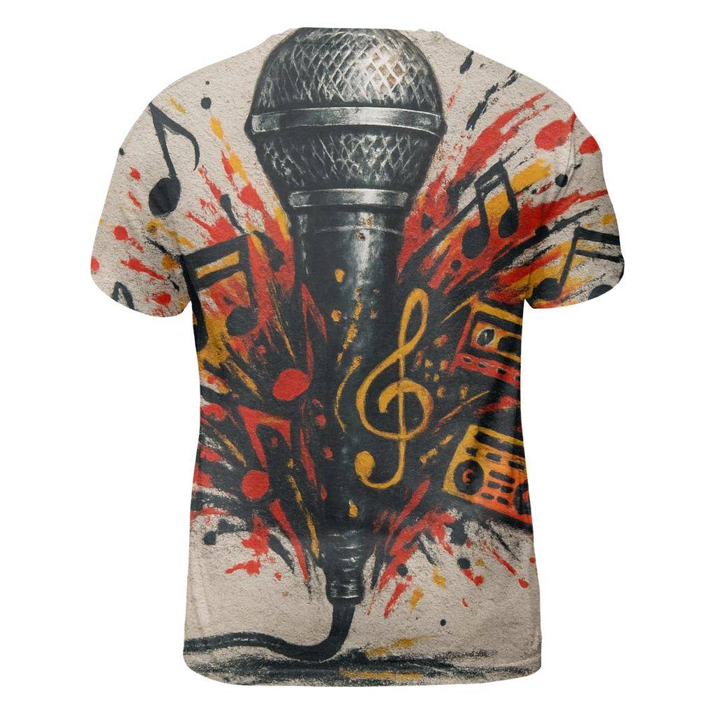 Street Mic Graffiti Burst vibrant all-over design tees
