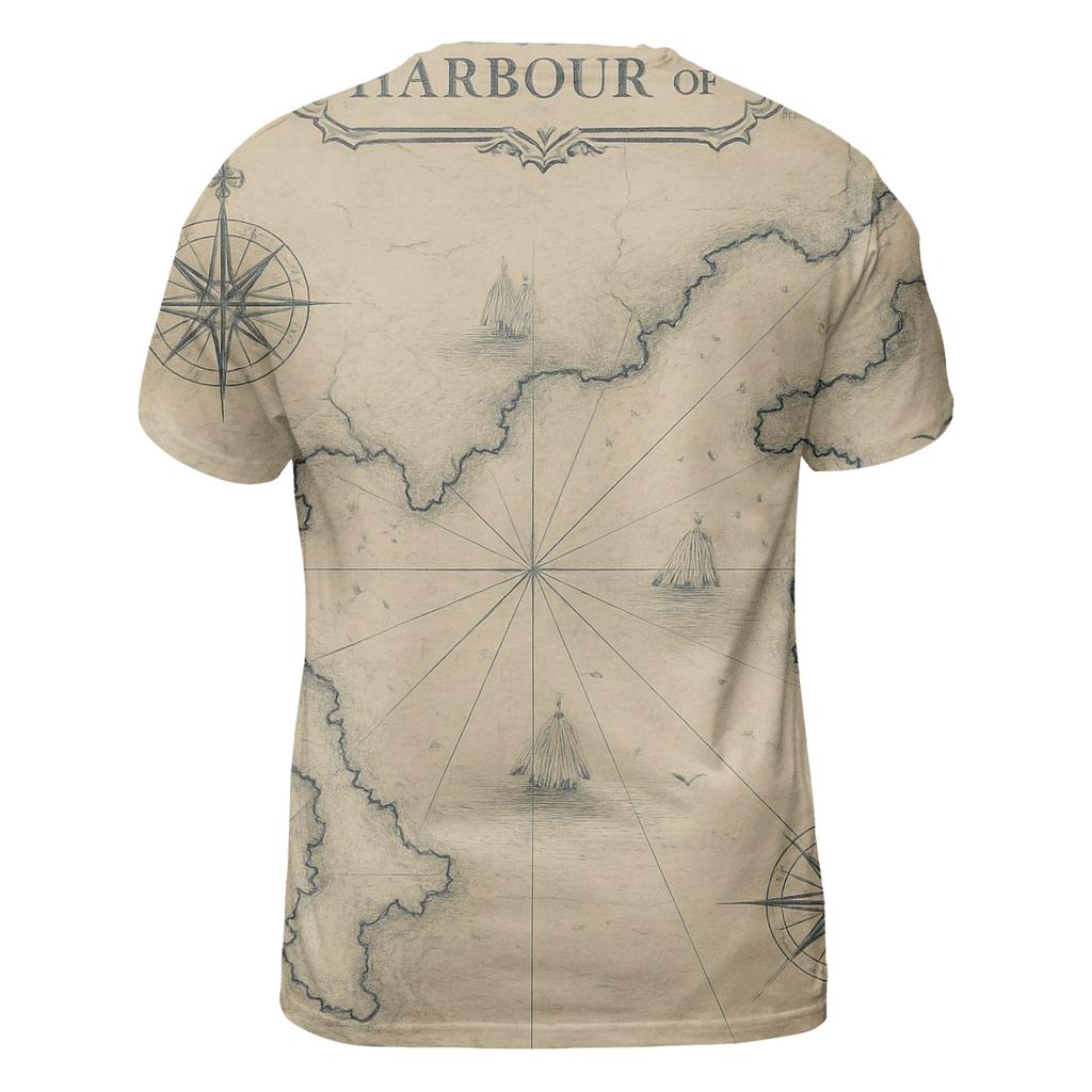 Old Harbor Nautical Chart Print vibrant all-over design tees