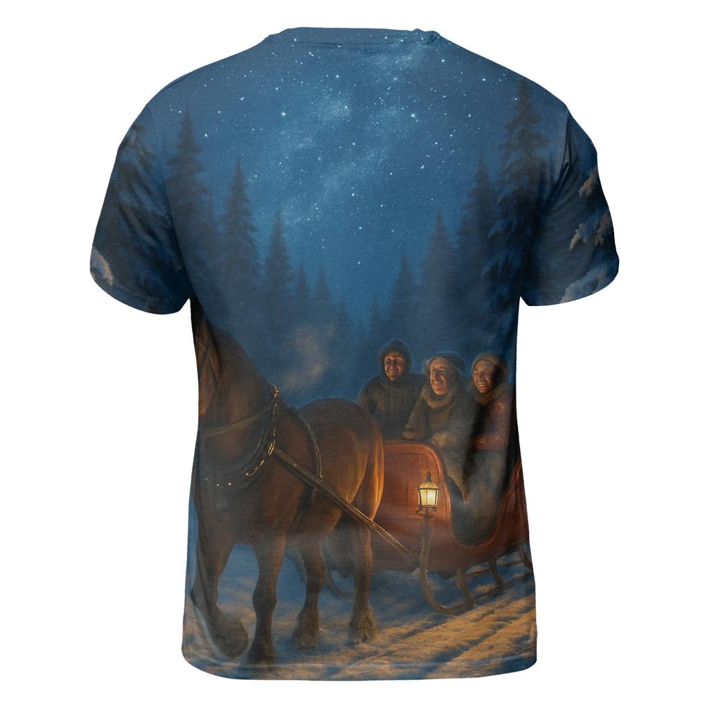 Starlit Sleigh Ride Through Pines designer pattern shirts