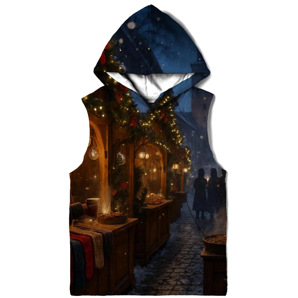 Snowy Village Christmas Market Lane custom hoodies