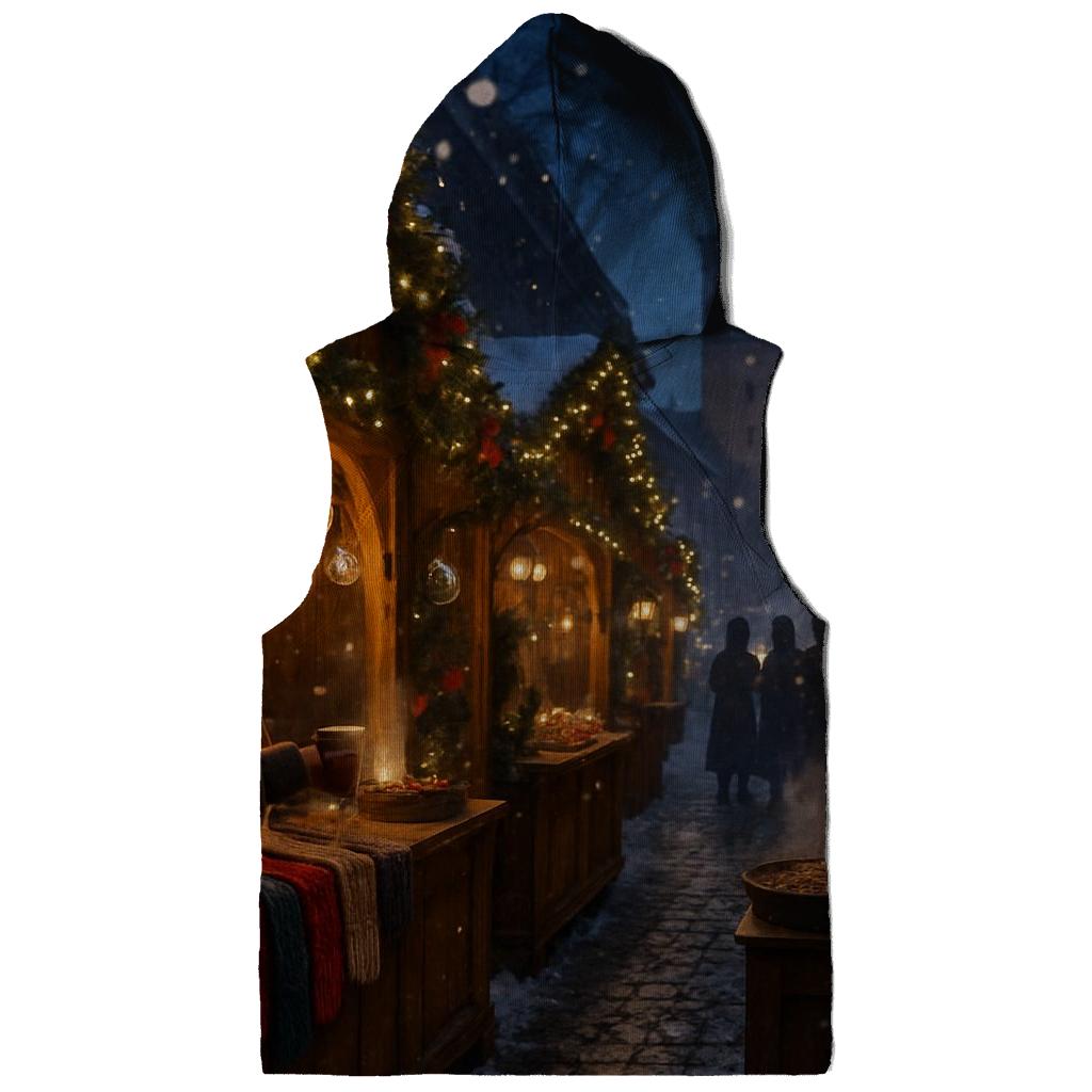 Snowy Village Christmas Market Lane custom hoodies