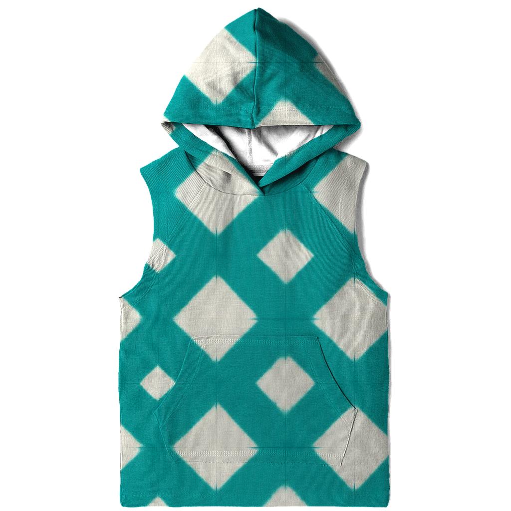 Teal Itajime Diamond Window Grid hoodies fashion