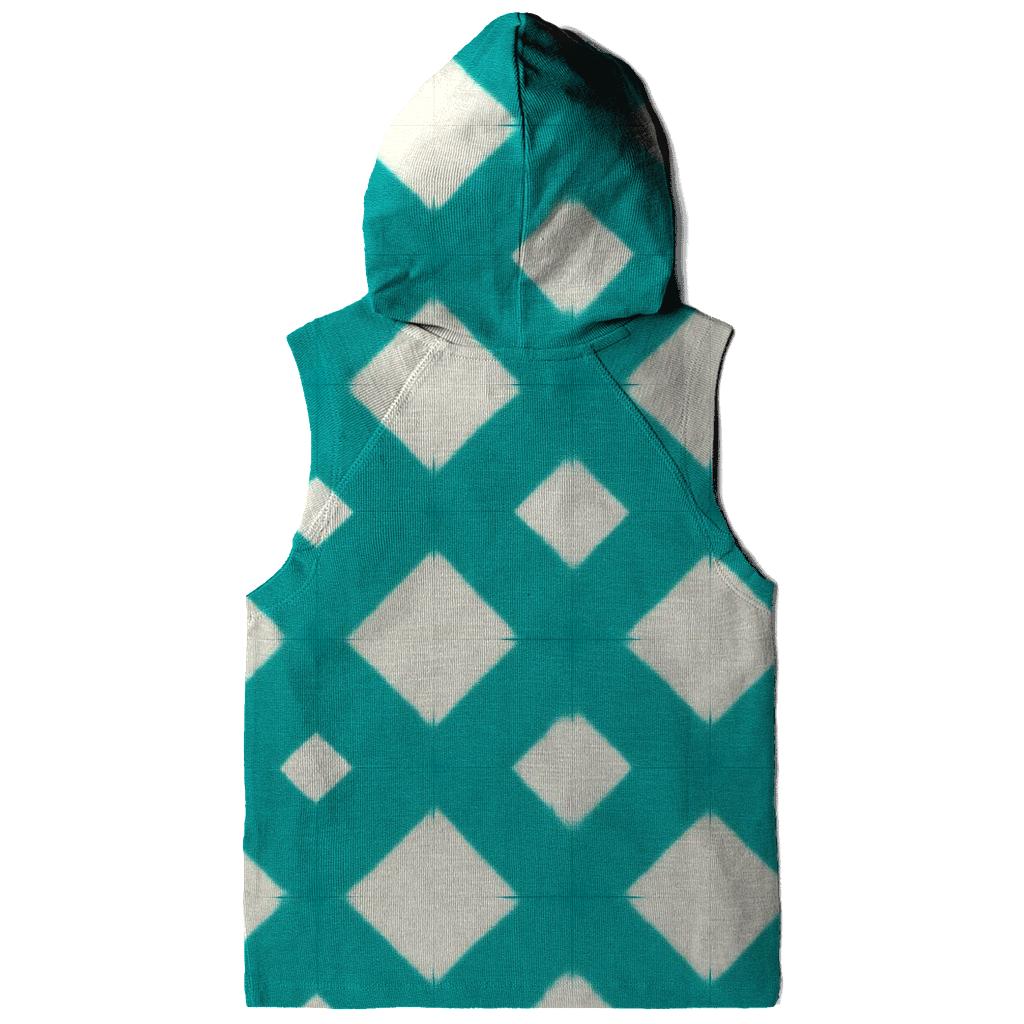 Teal Itajime Diamond Window Grid hoodies fashion
