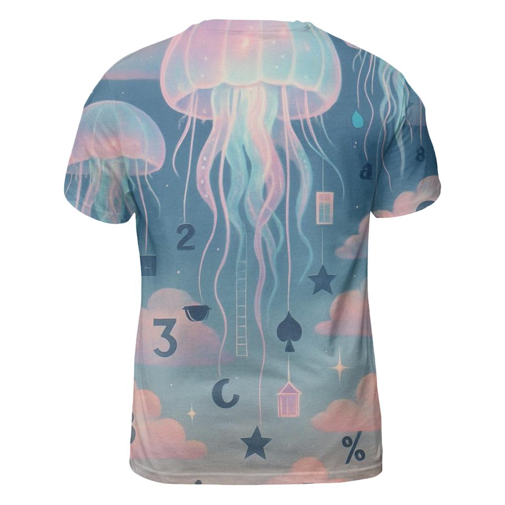 Jellyfish Lottery Clouds artistic all-over print tops