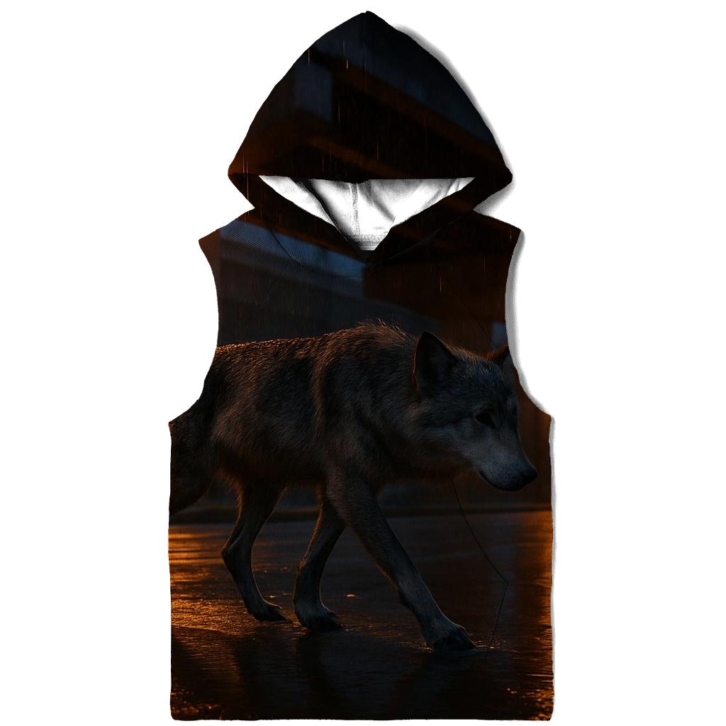 Rain Slick Highway Overpass Wolf zip-up hoodies