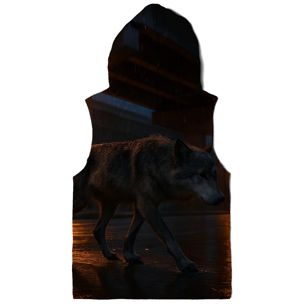 Rain Slick Highway Overpass Wolf zip-up hoodies