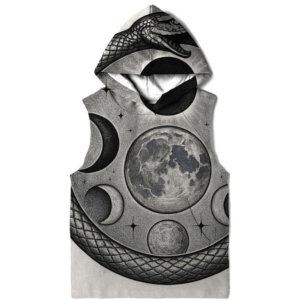 Lunar Eclipse Ouroboros Circle printed hoodies