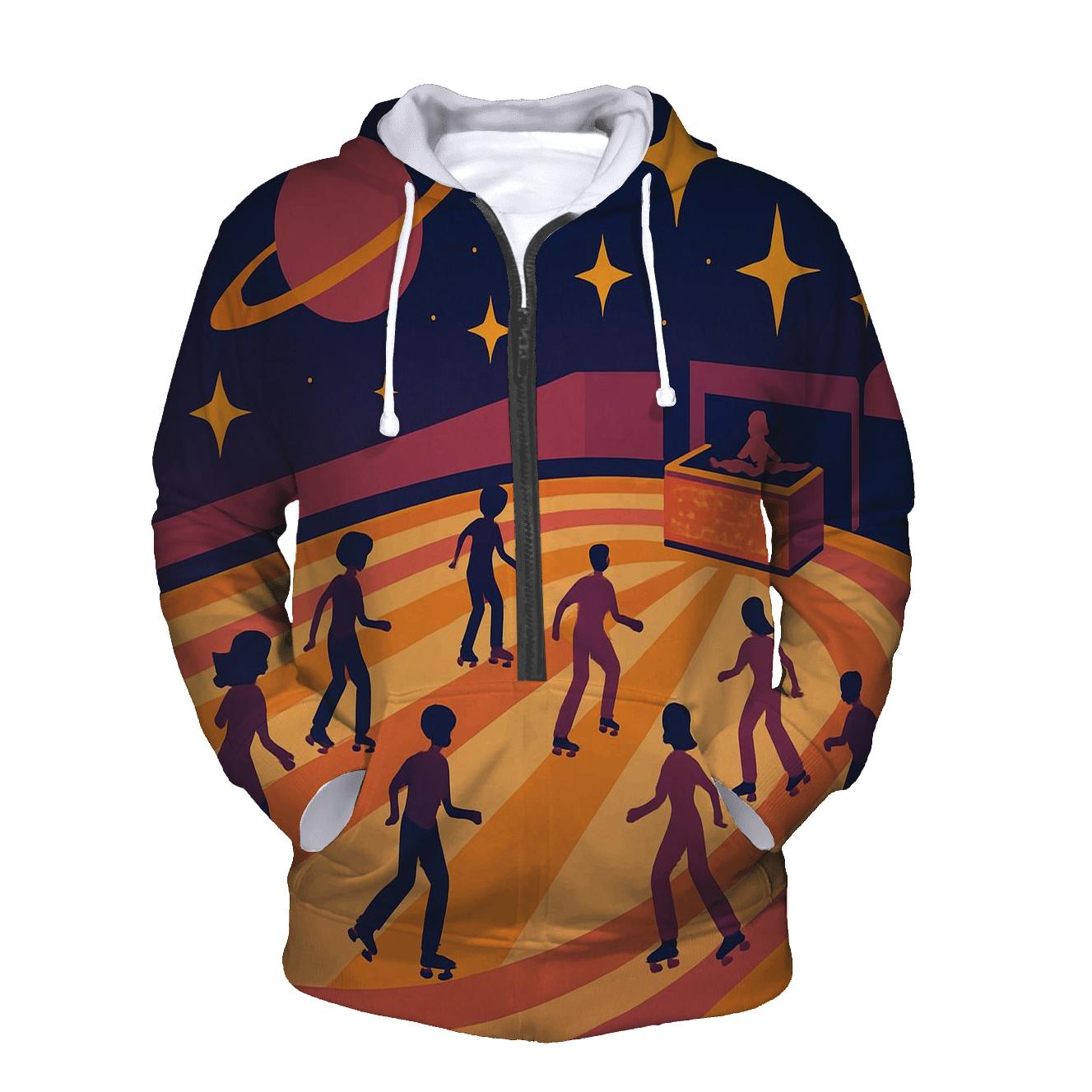 Cosmic Roller Rink Glow premium hoodies