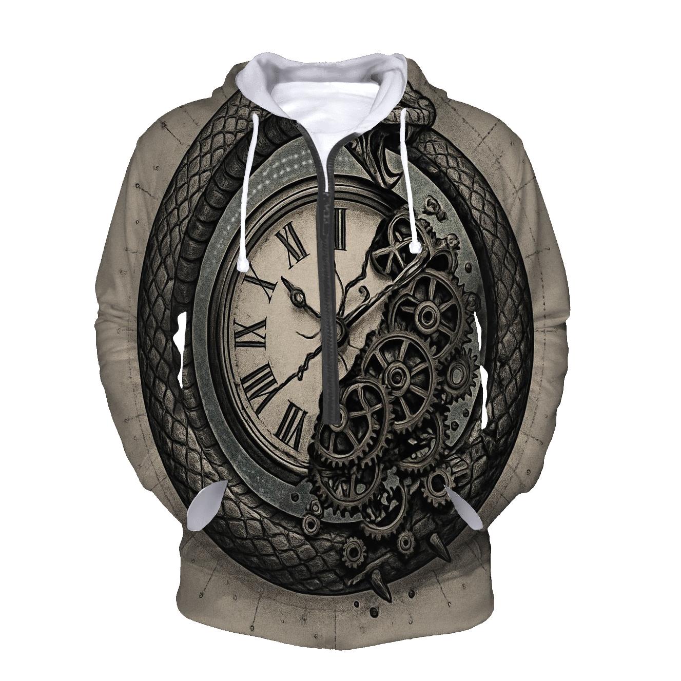 Celestial Clockwork Ouroboros zip-up hoodies
