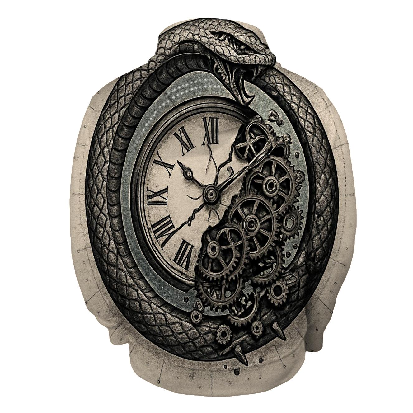 Celestial Clockwork Ouroboros zip-up hoodies