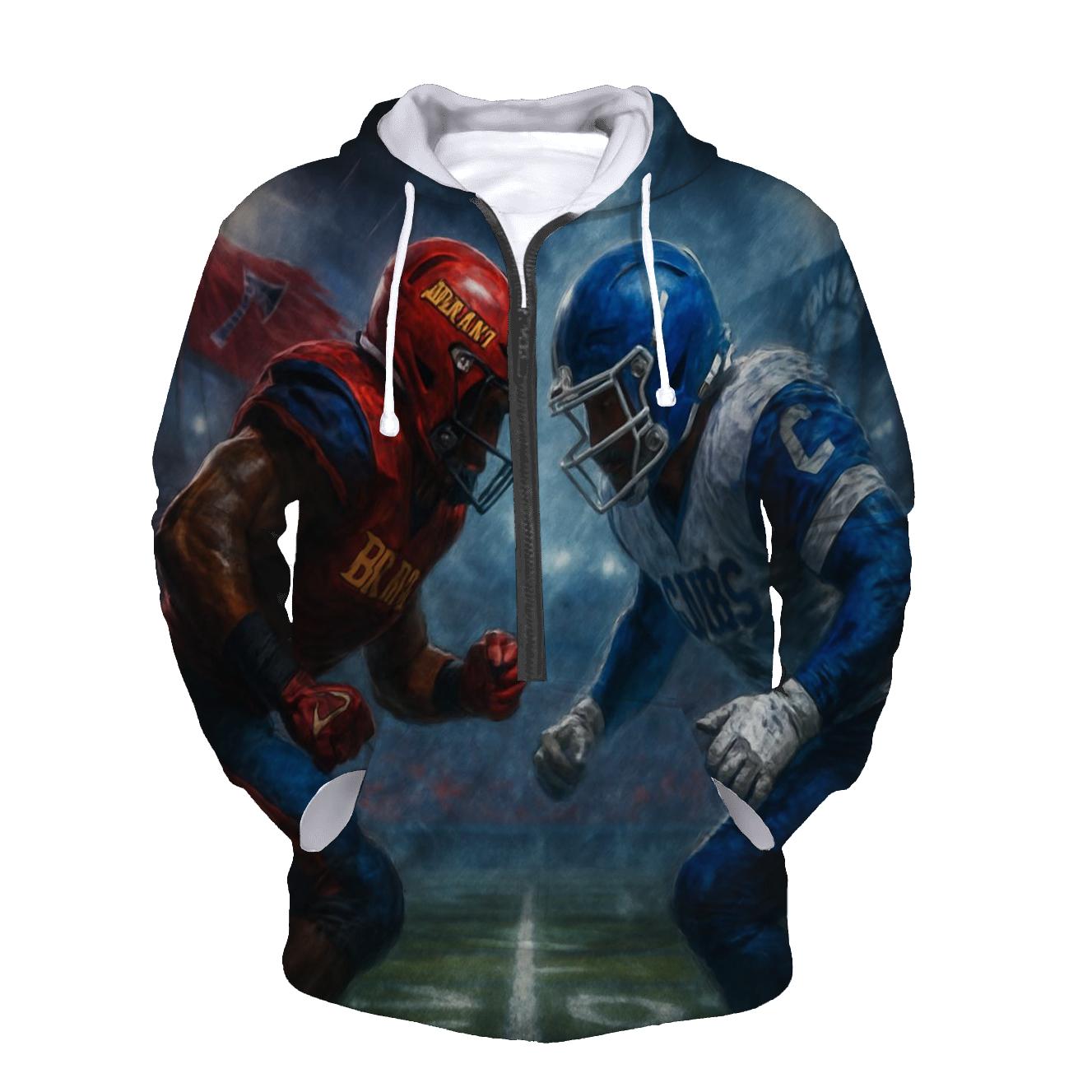 Gridiron Clash Under Tomahawk Skies lightweight hoodies