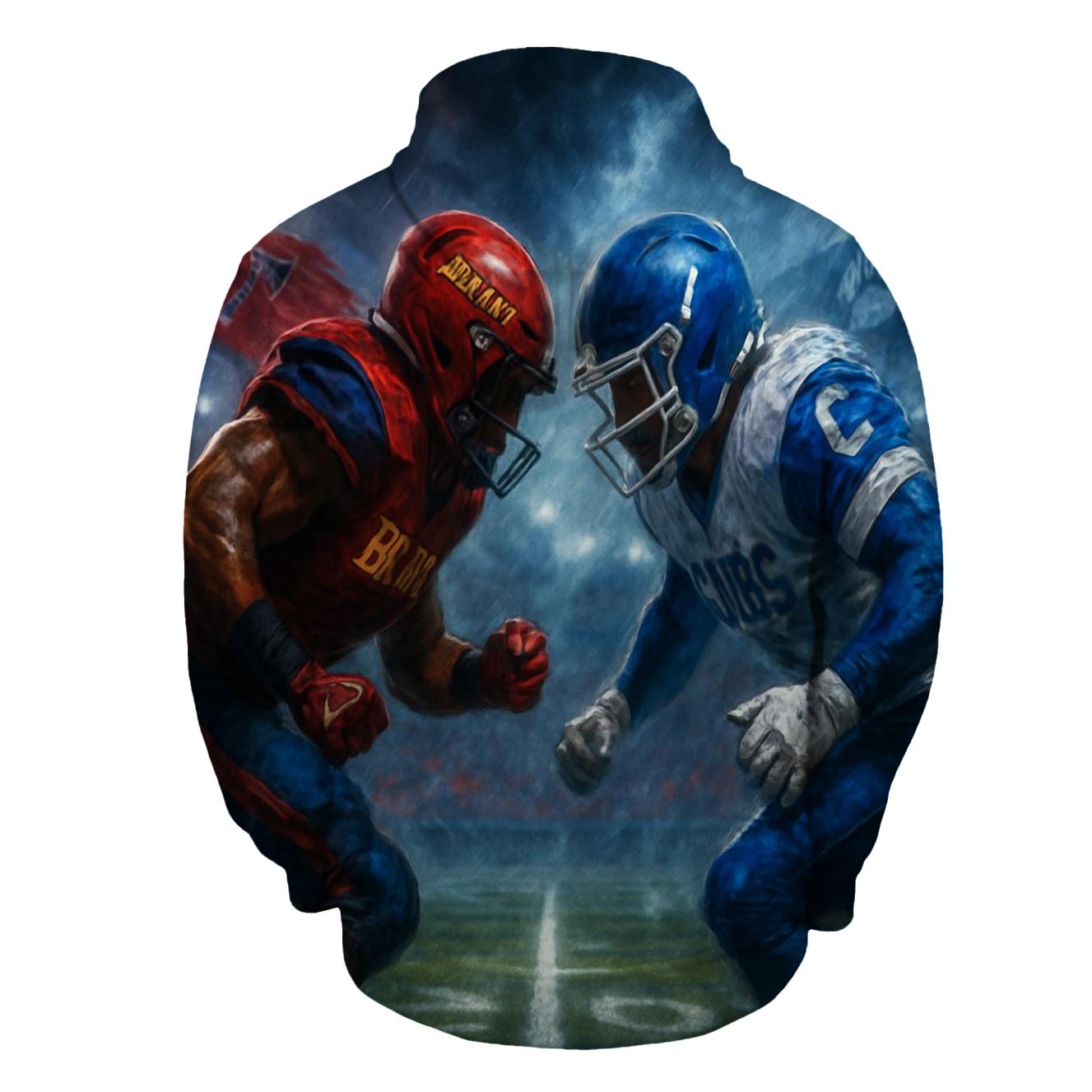 Gridiron Clash Under Tomahawk Skies lightweight hoodies