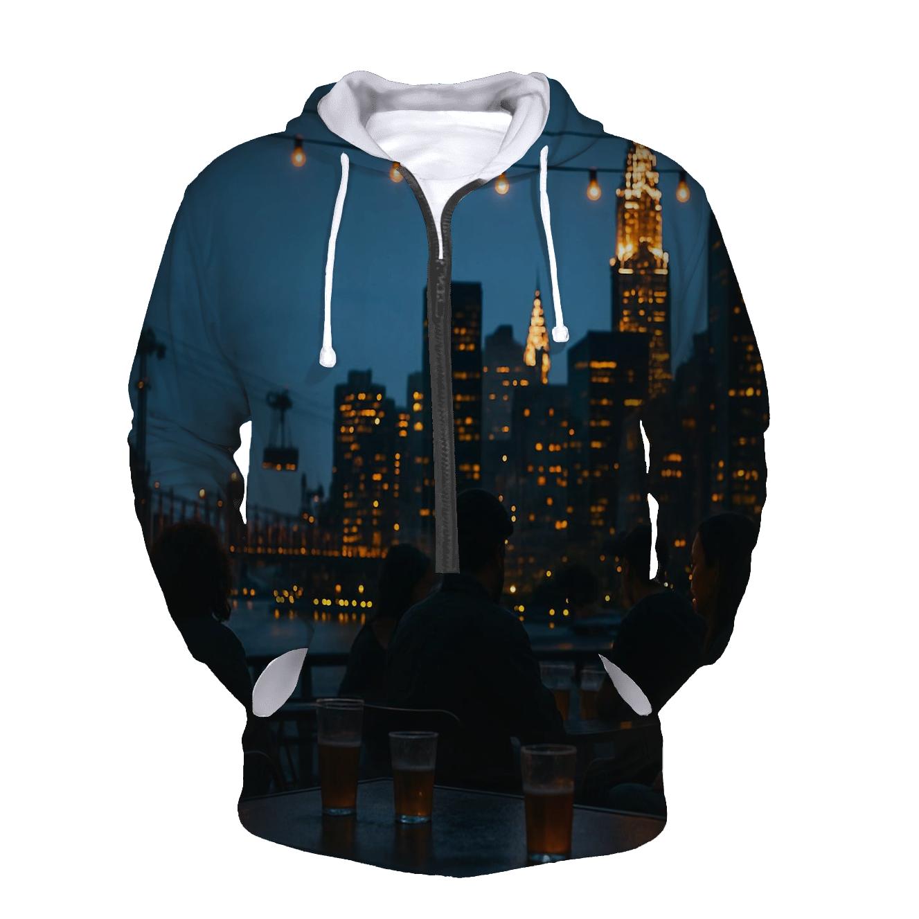 Queens Rooftop Bar With Skyline Beyond heavyweight hoodies