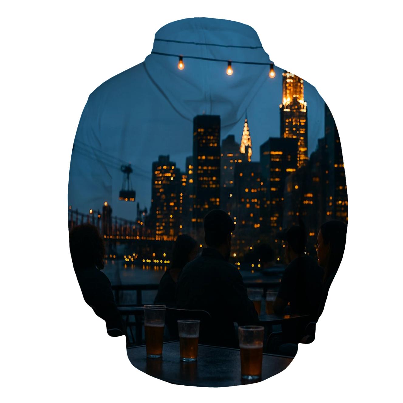Queens Rooftop Bar With Skyline Beyond heavyweight hoodies
