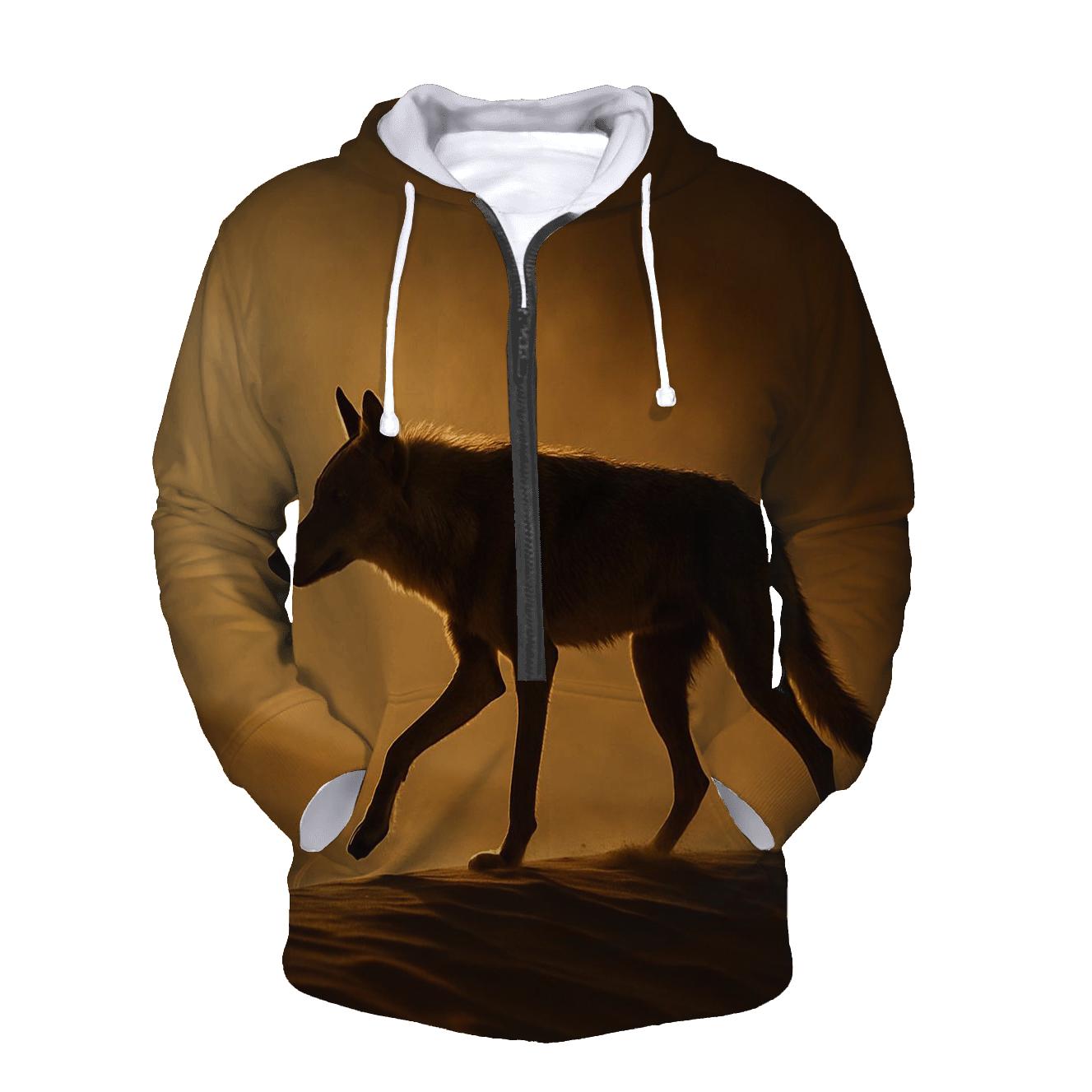 Desert Storm Steppe Wolf Silhouette hoodie trends