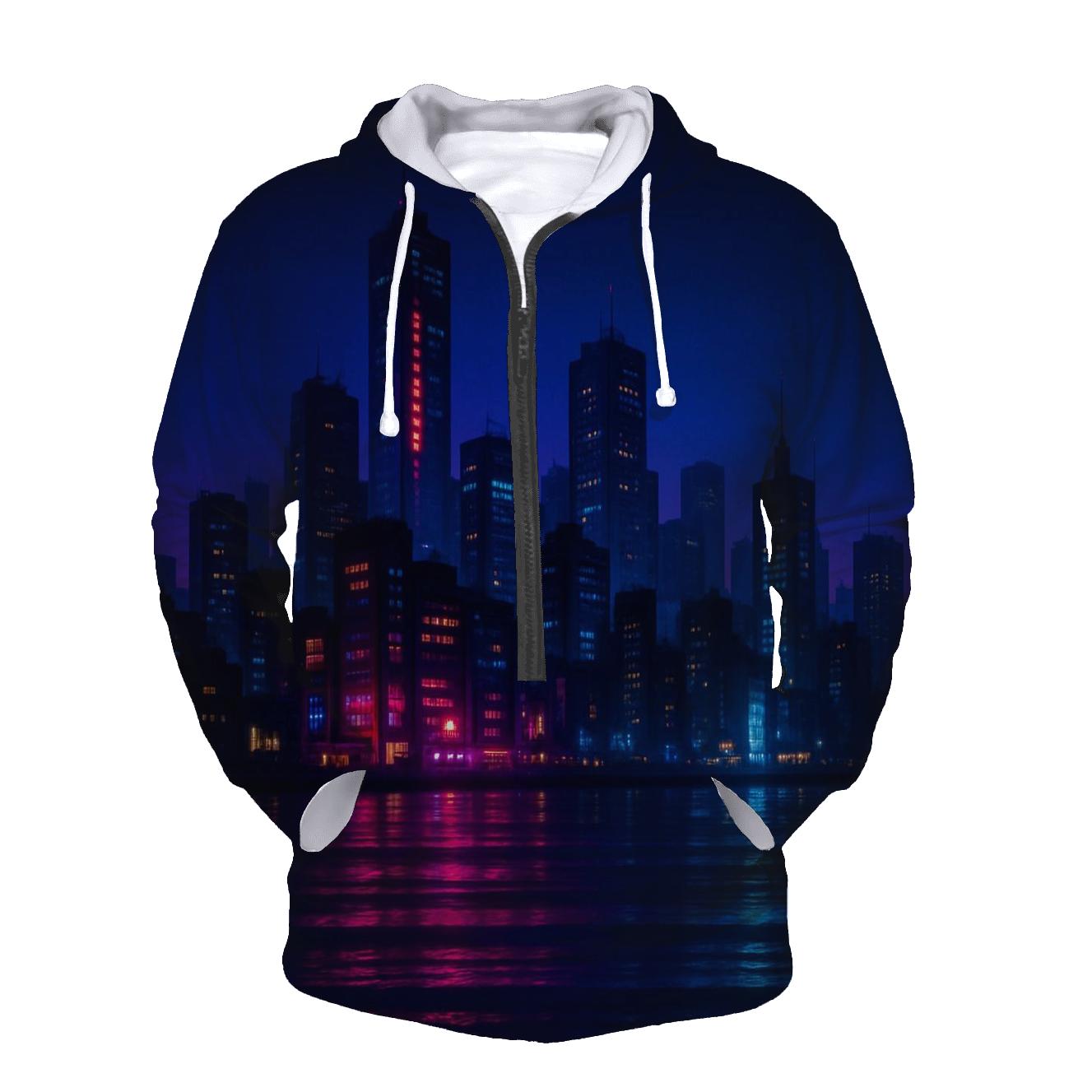 Electric Harbor Glow premium hoodies