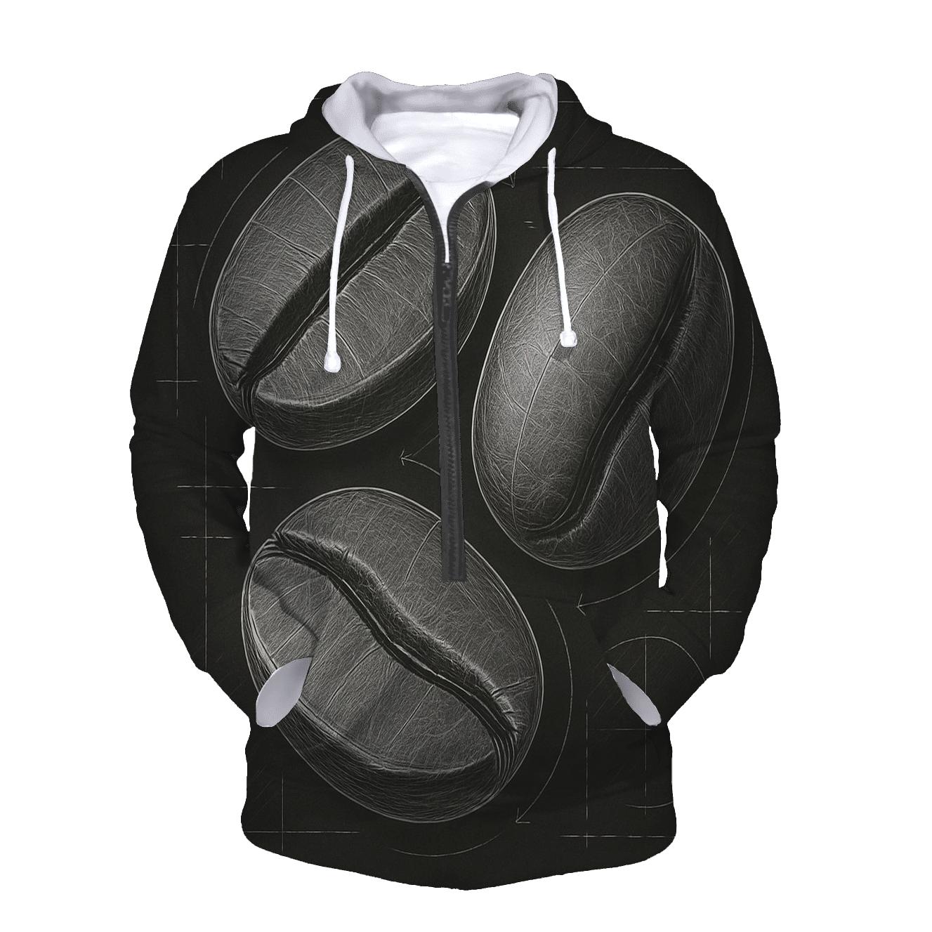 Charcoal Bean Blueprint embroidered hoodies