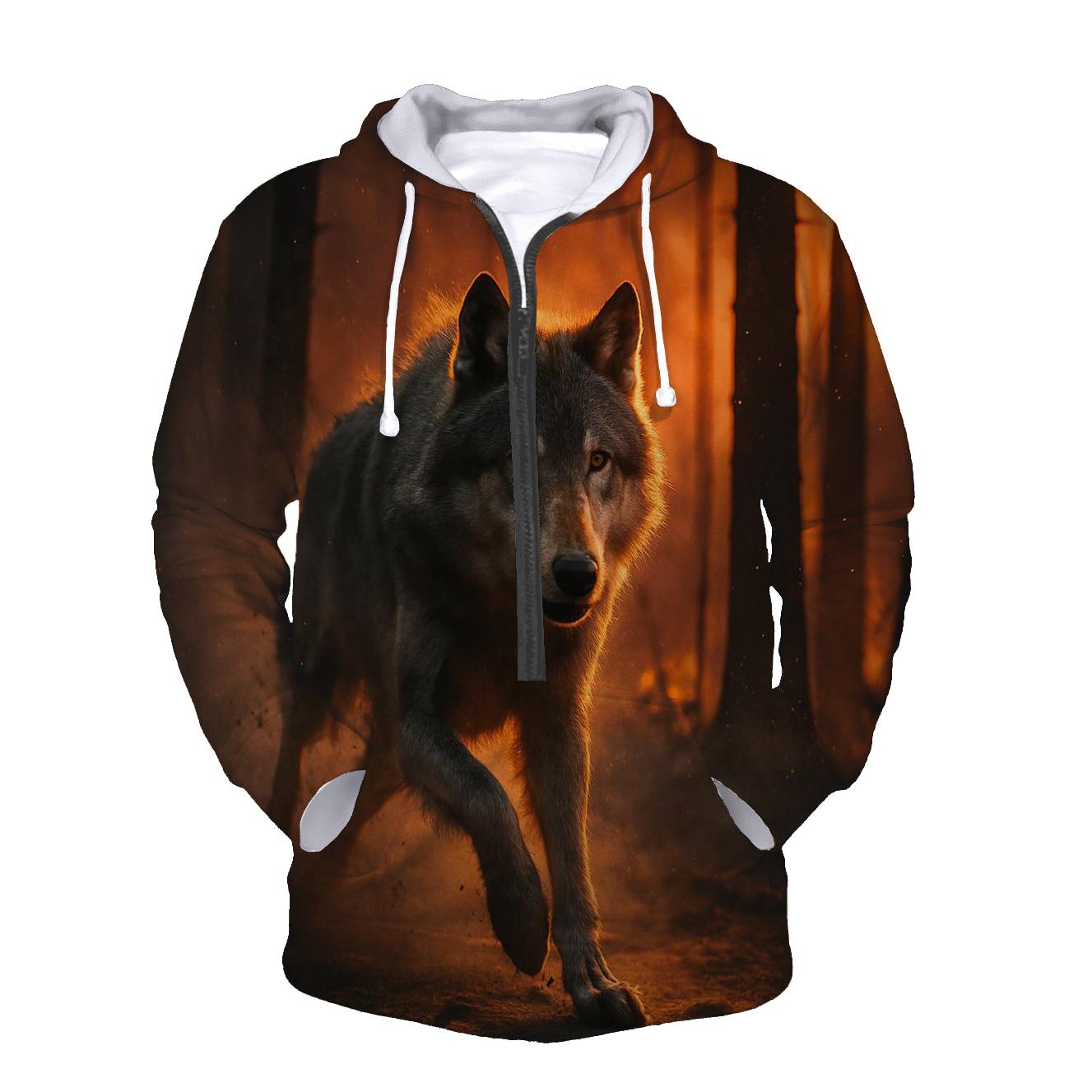 Fireline Escape Forest Wolf At Dusk hoodie designs