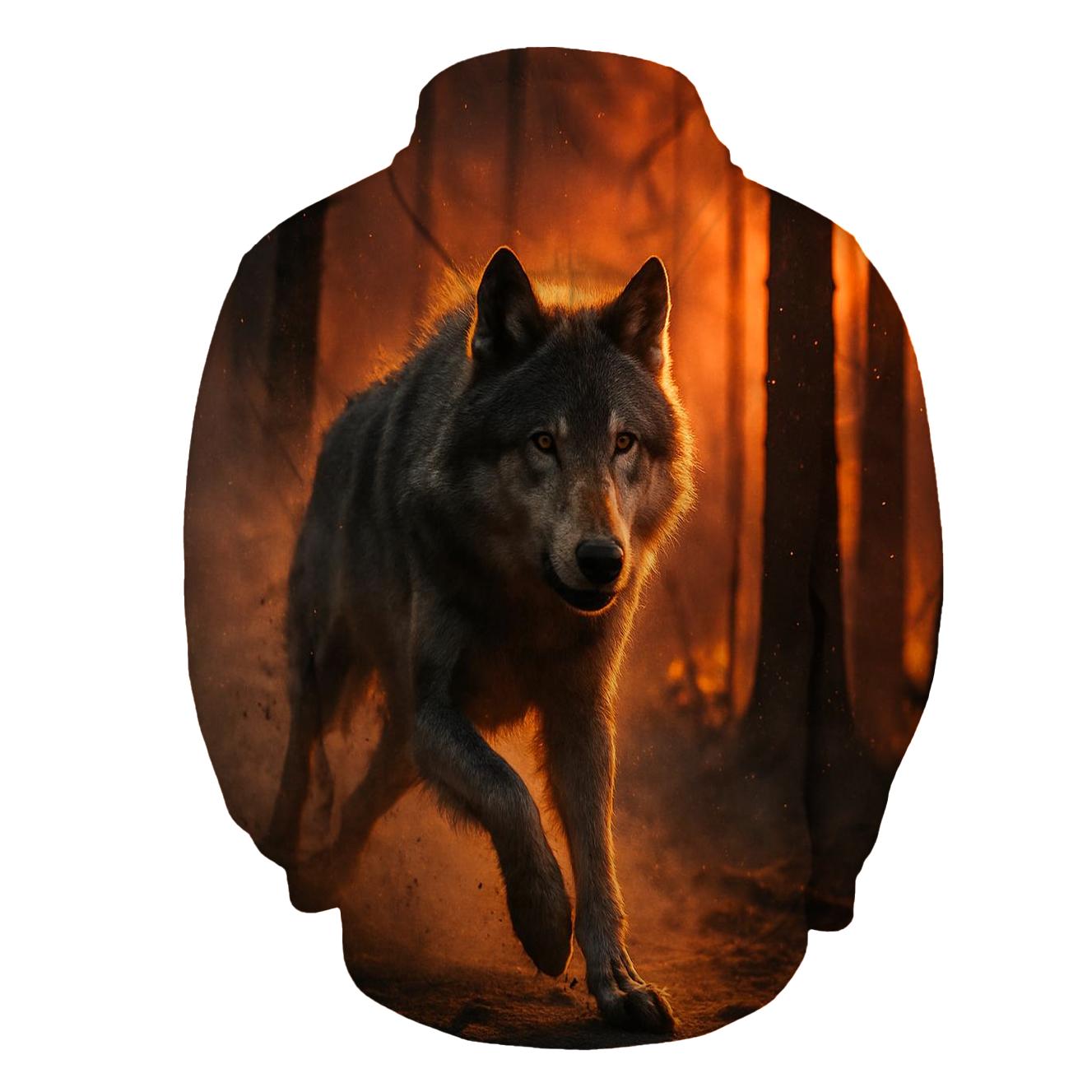 Fireline Escape Forest Wolf At Dusk hoodie designs