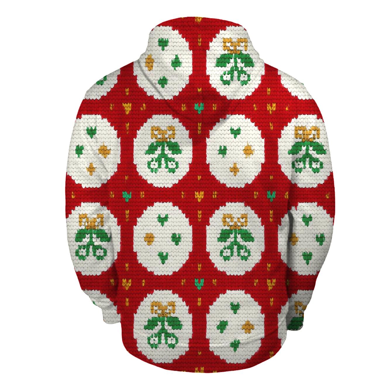 Mistletoe Bubble Polka Grid Design zip-up hoodies