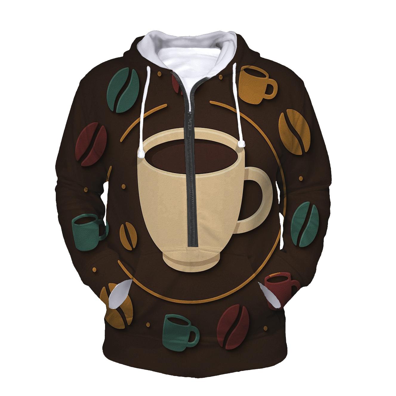 Jewel Tone Cup Orbit zip-up hoodies