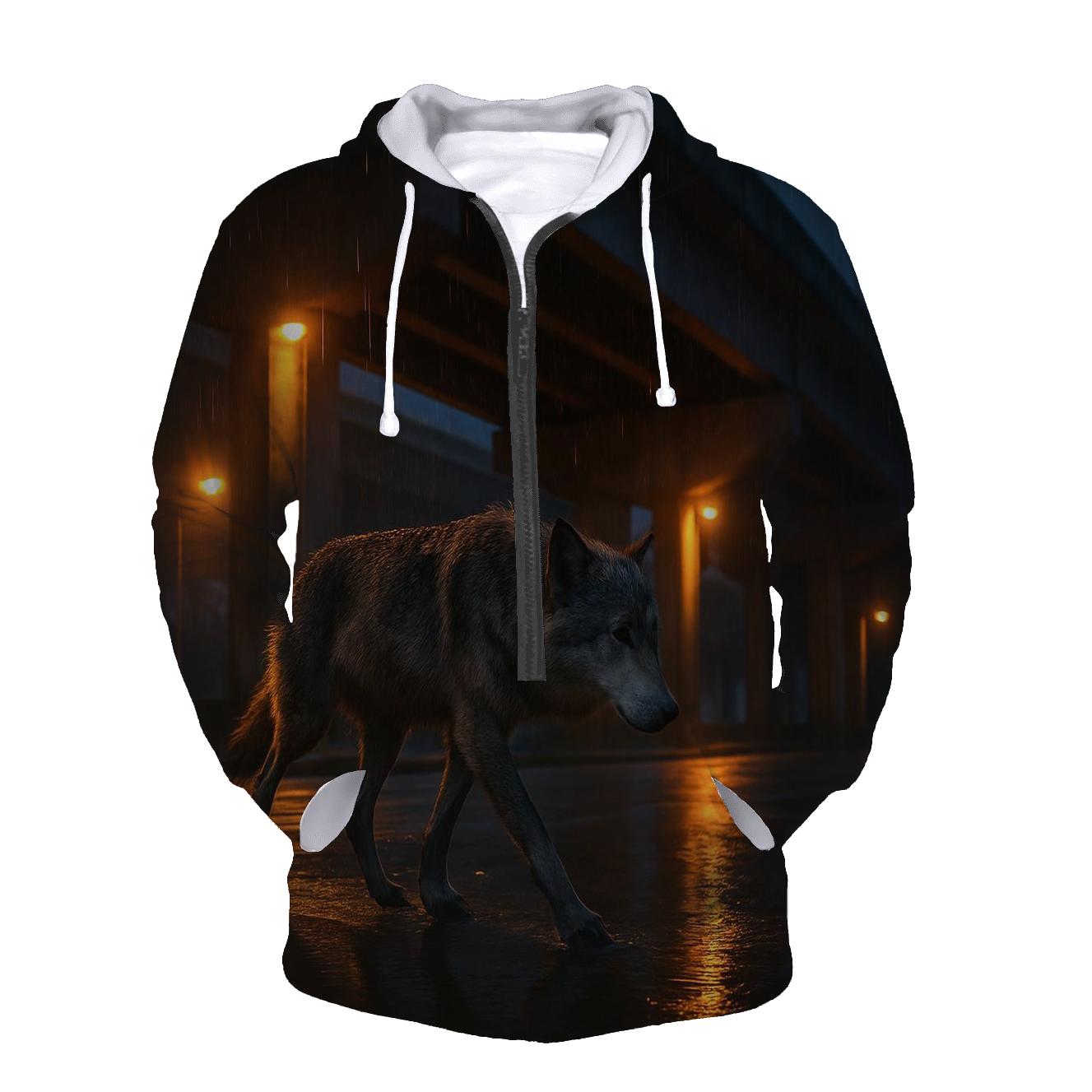 Rain Slick Highway Overpass Wolf hoodie trends