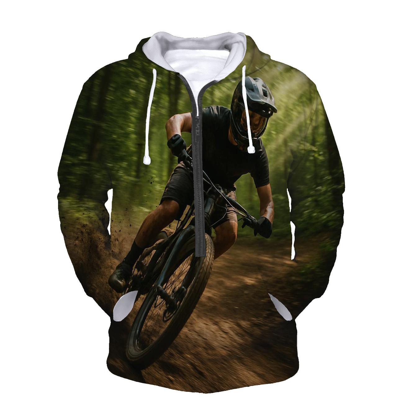 Mountain Biking Forest Rush premium hoodies
