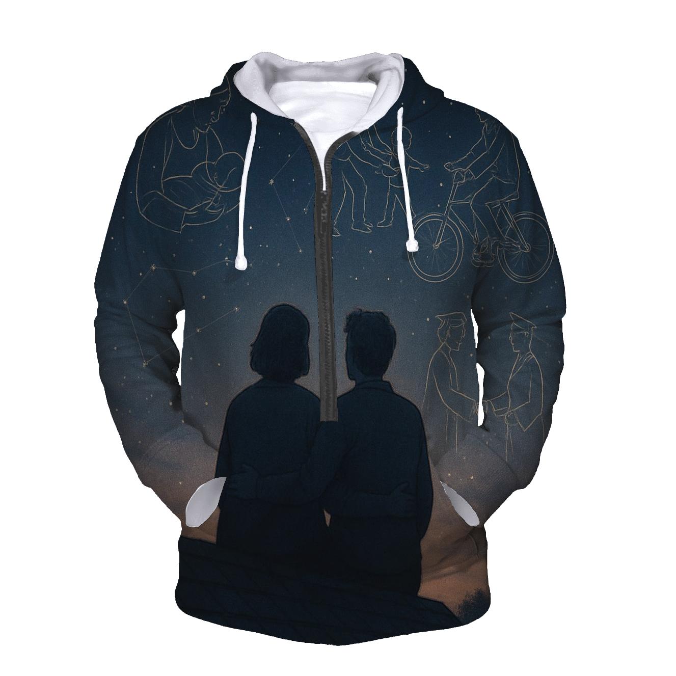 Time Constellations Of Her Memories zip-up hoodies