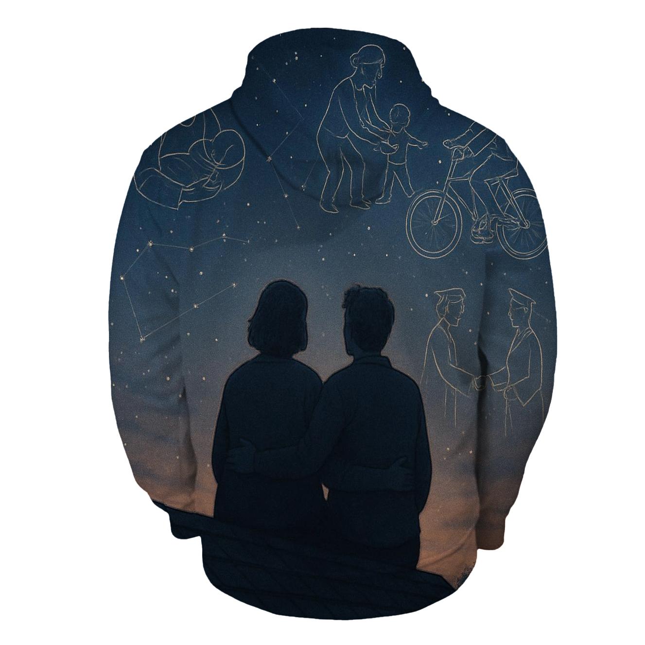 Time Constellations Of Her Memories zip-up hoodies