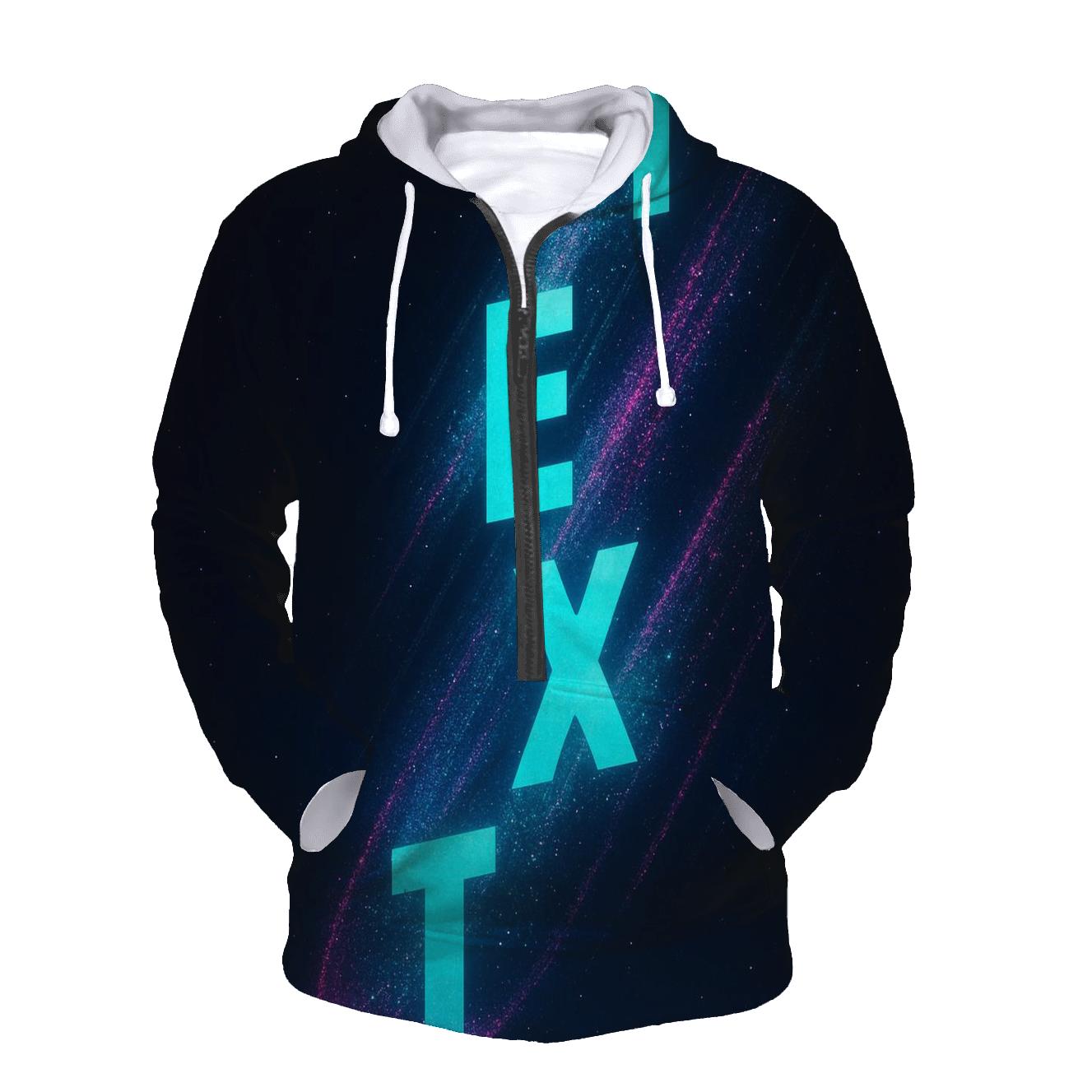 Astral Typographic Cascade premium hoodies