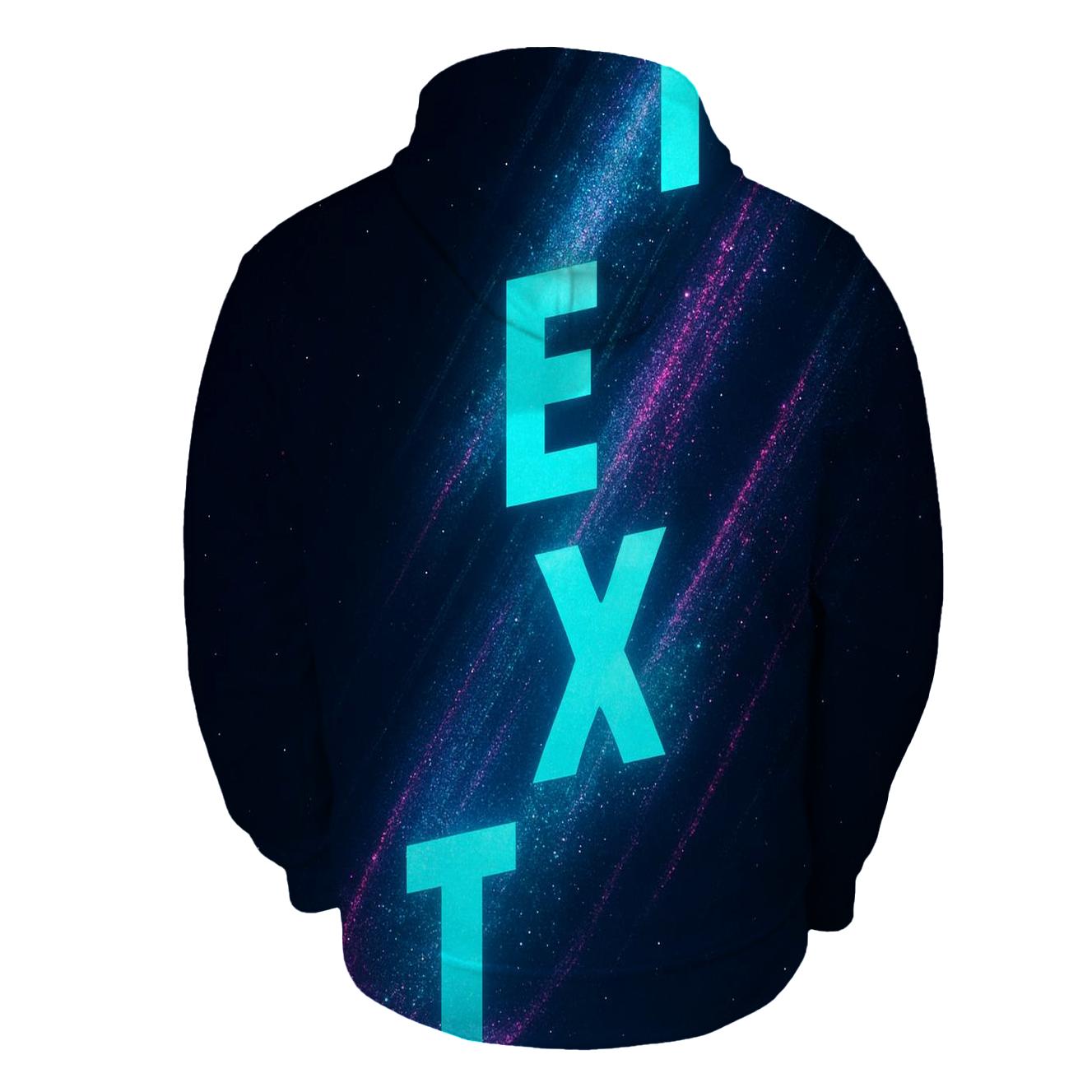 Astral Typographic Cascade premium hoodies