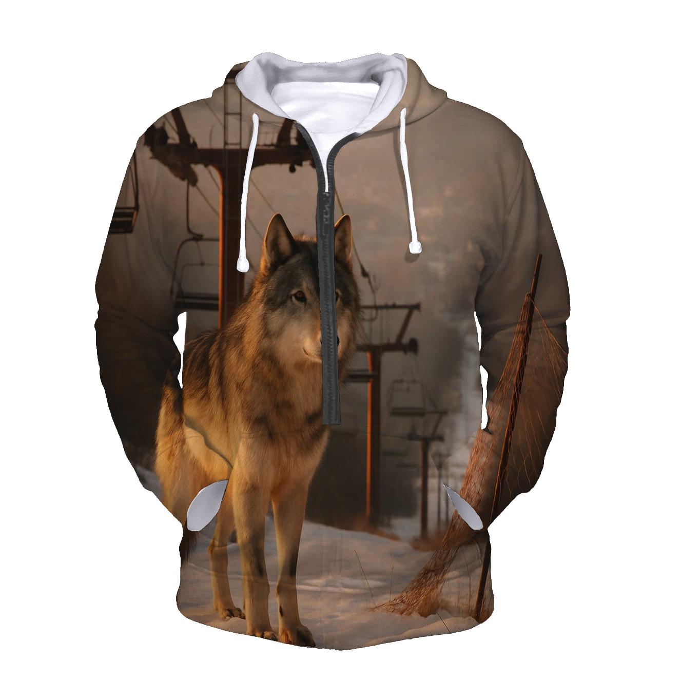 Abandoned Ski Resort Ridge Wolf premium hoodies
