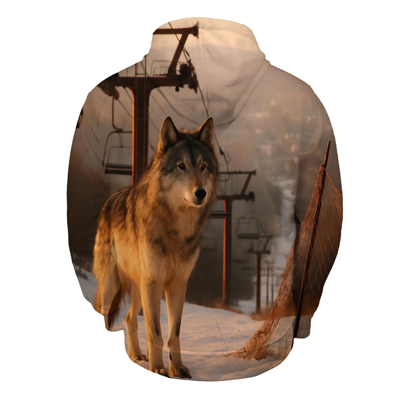 Abandoned Ski Resort Ridge Wolf premium hoodies