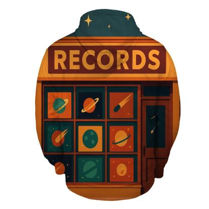 Stellar Record Shop Front custom hoodies