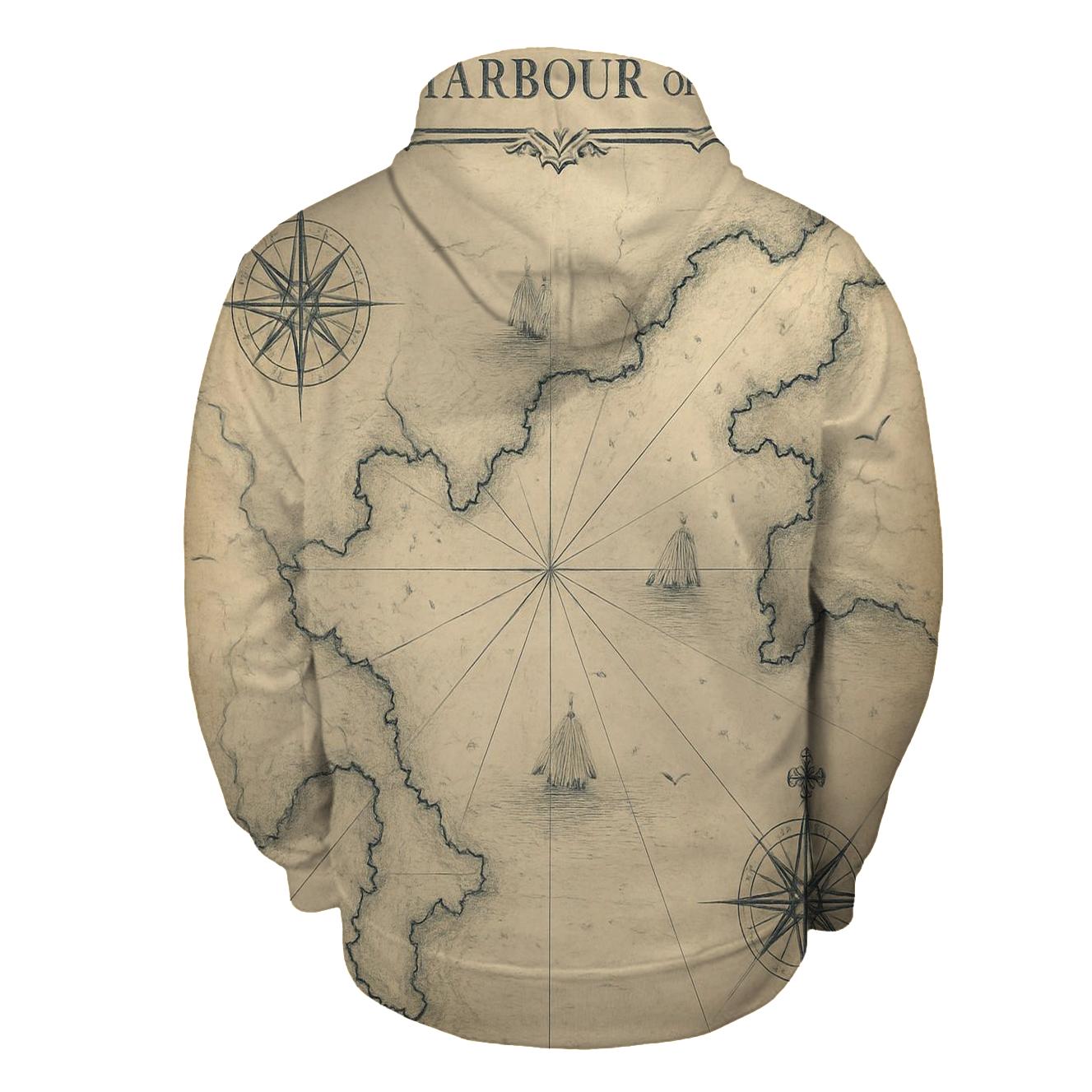 Old Harbor Nautical Chart Print hoodie designs