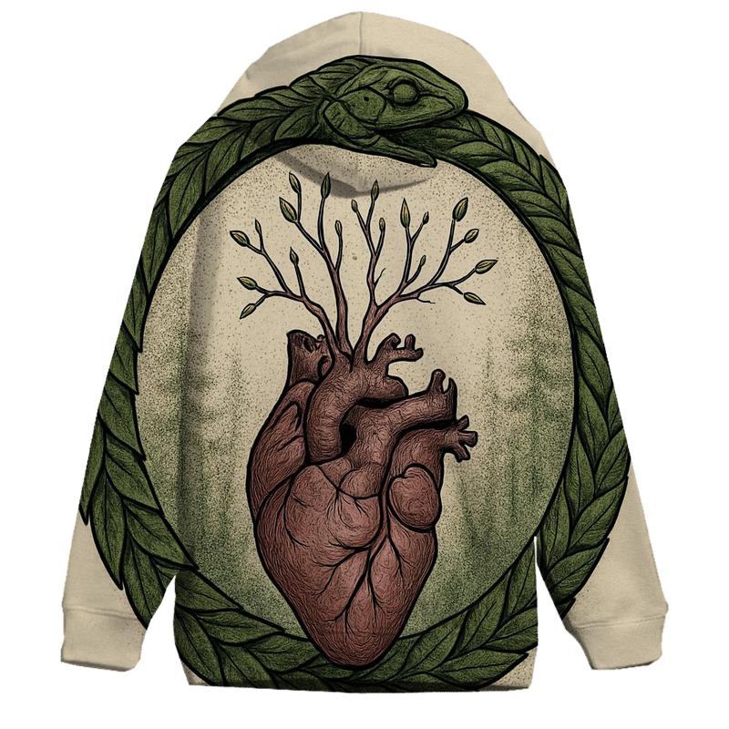 Forest Heart Ouroboros printed hoodies