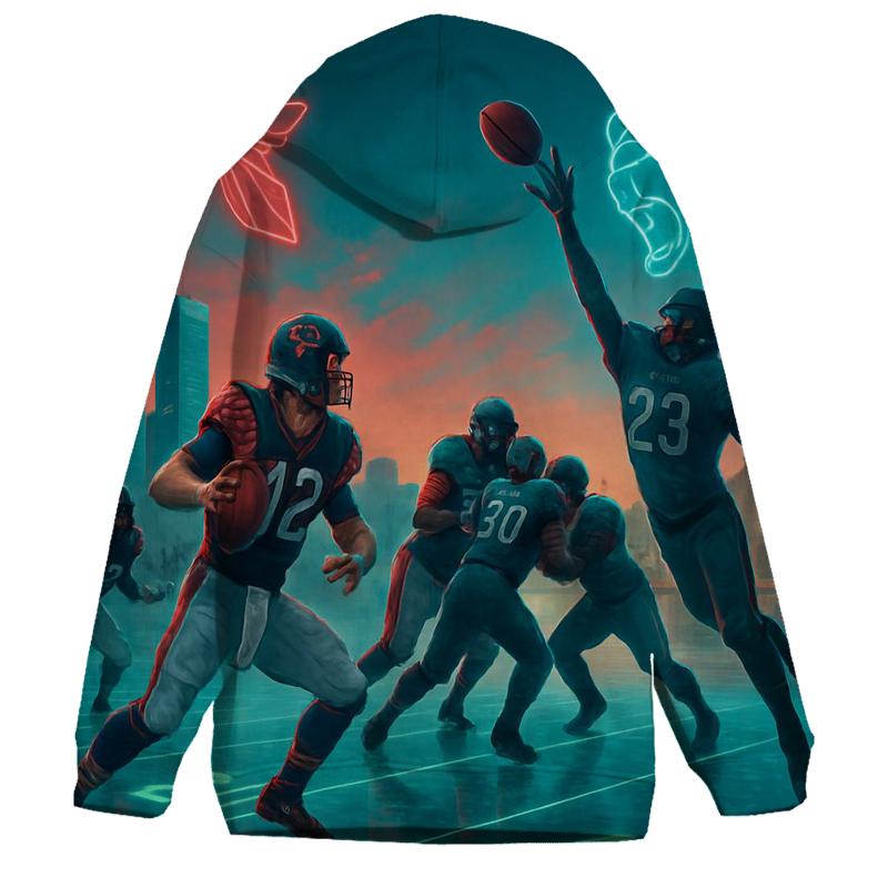 Skyline Showdown Between Feathers And Claws heavyweight hoodies