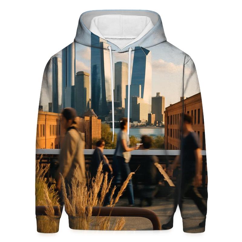 High Line Overlook Toward Hudson Yards heavyweight hoodies