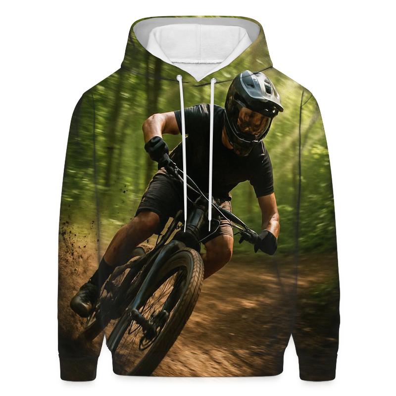 Mountain Biking Forest Rush designer hoodies