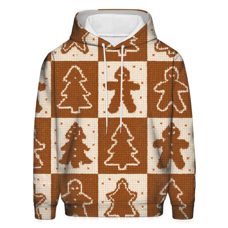 Gingerbread Cookie Pan Checkerboard Design premium hoodies
