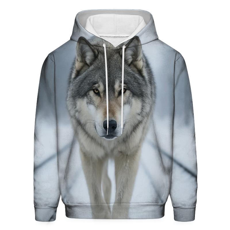 Train Track Snow Wolf Territorial Walk zip-up hoodies