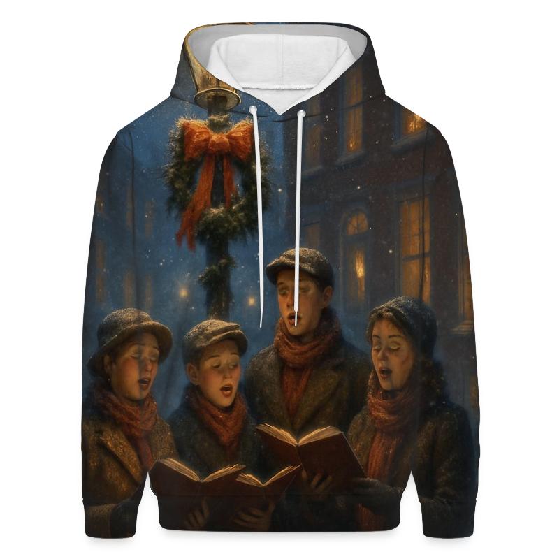 Christmas Carolers At The Lamplit Corner designer hoodies