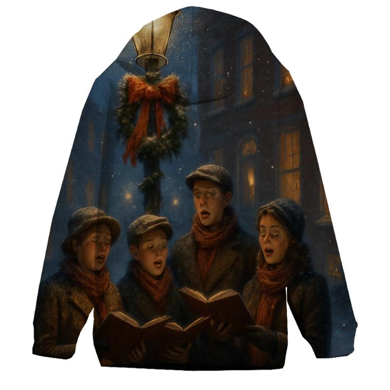 Christmas Carolers At The Lamplit Corner designer hoodies