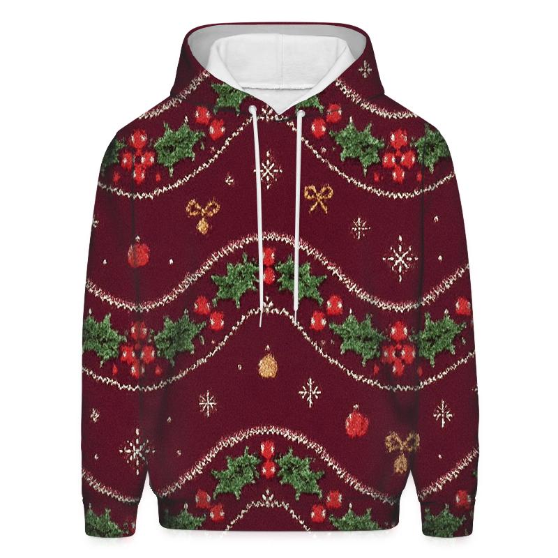 Holly Garland Wave Bands Design printed hoodies