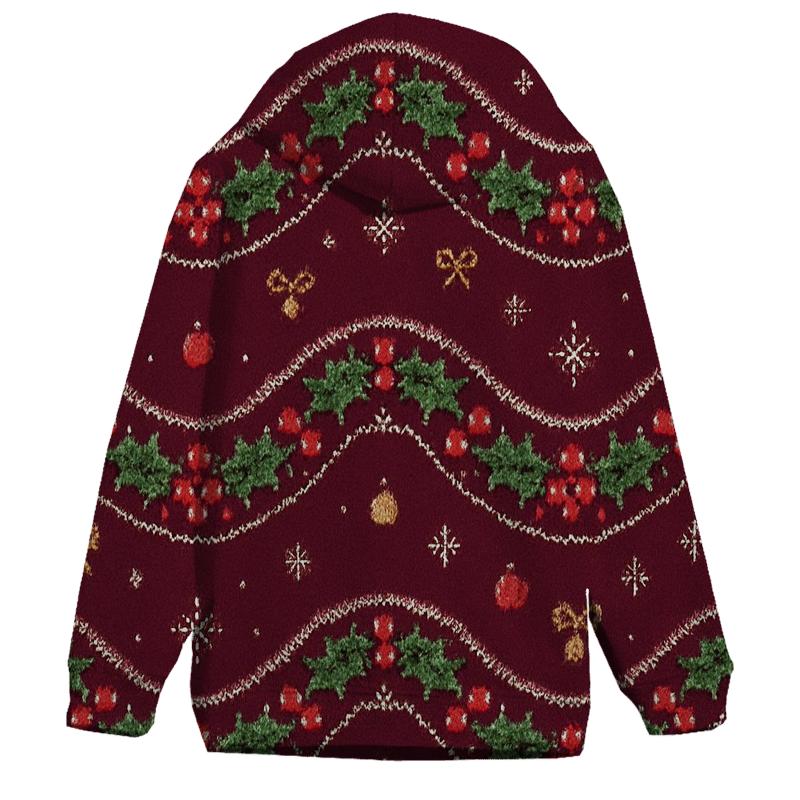 Holly Garland Wave Bands Design printed hoodies