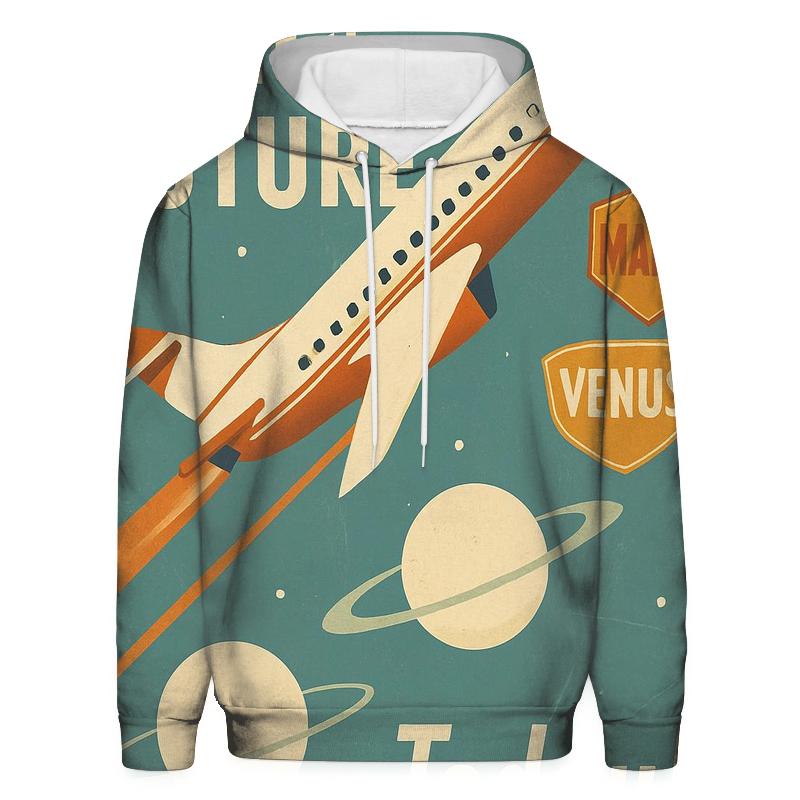 Vintage Space Age Travel Agency Poster graphic hoodies