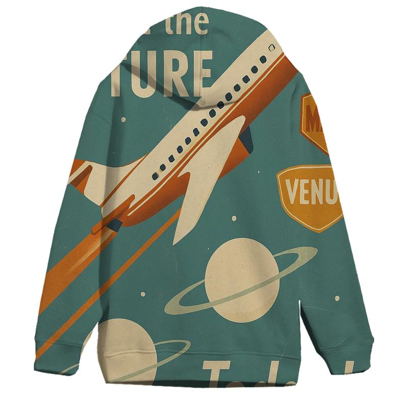 Vintage Space Age Travel Agency Poster graphic hoodies