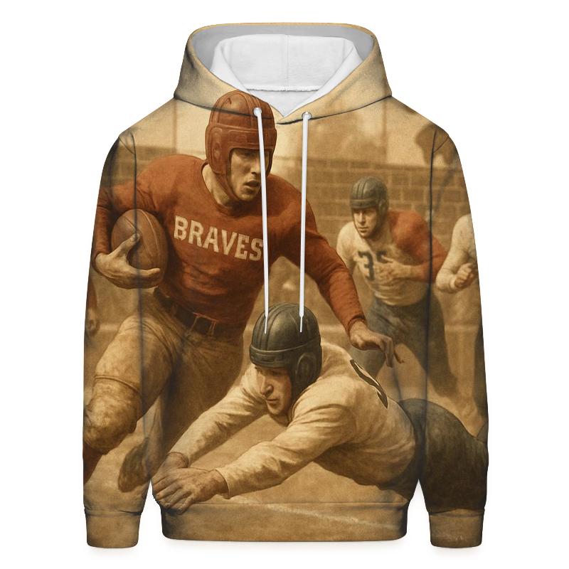 Retro Gridiron In Sepia Rivalry graphic hoodies