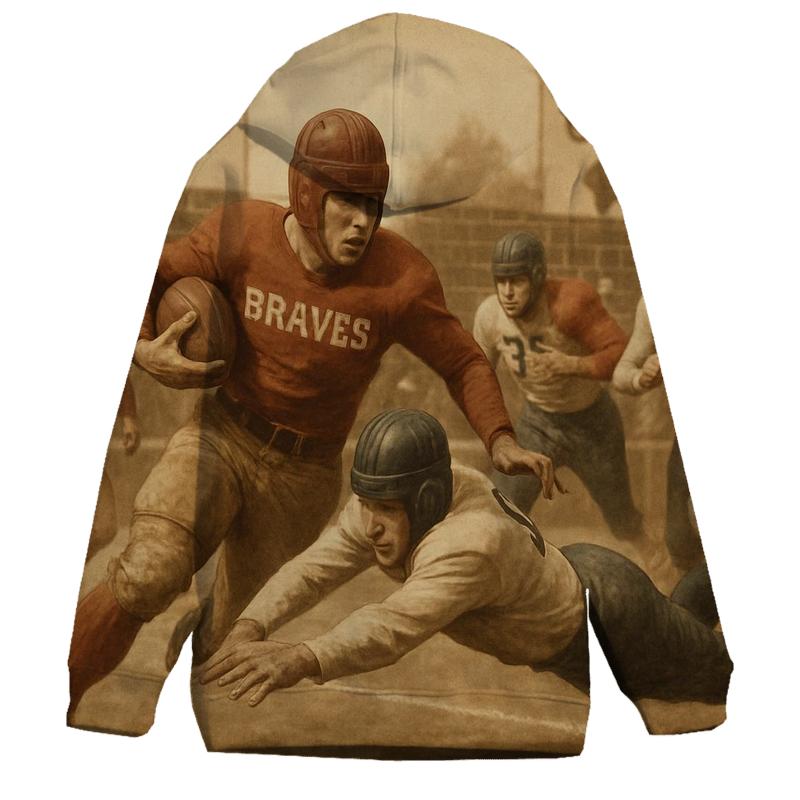 Retro Gridiron In Sepia Rivalry graphic hoodies
