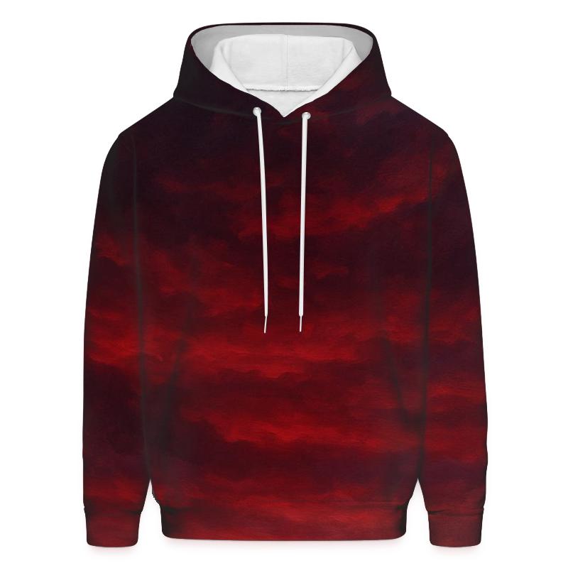 Crimson Cloud Veil embroidered hoodies